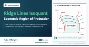 Ridge lines on an isoquant map showing the economic region of production.