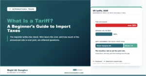 Bar chart comparing the peak announced US tariff rate of over 25 percent with the 10 percent effective rate paid in late 2025